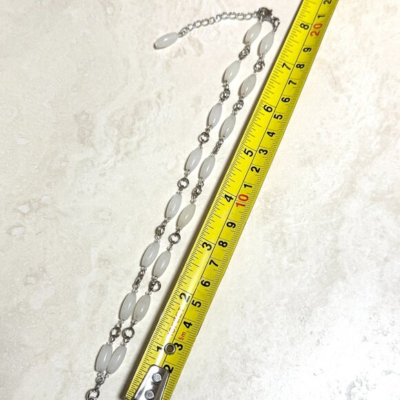 Genuine Milky Quartz Short Necklace, Gemstone w/ Dog Person Paw Print Pendant - Picture 13 of 15